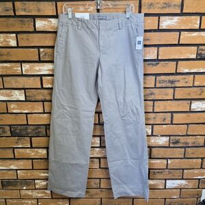 New Gap Pants Gray Straight Fit Straight Leg Women's Size 10 Chinos Academia
